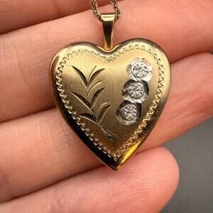 Vintage Princess Pride Creations 14K Gold Filled Heart Locket Necklace PPC 19"